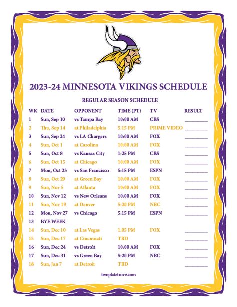 vikings schedule rumors 2024.